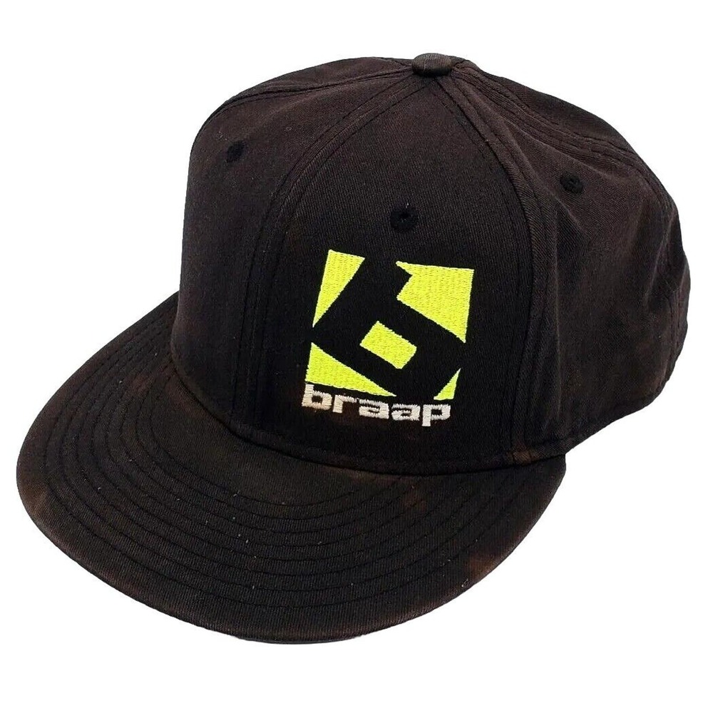 Braap Supply New‎ Era Snapback Trucker Hat Cap Black Yellow Adjustable Motocross